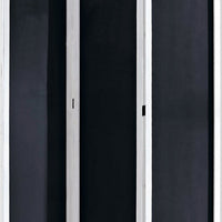 Chalkboard and Wooden 3 Panel Room Divider, Black and White - BM205784