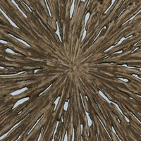 Round Shape Rotten Wood Sandstone Wall Decor with Cut Out, Large, Oak Brown - BM205820