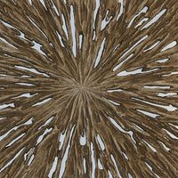 Square Rotten Wood Sandstone Wall Decor with Cut Out, Medium, Oak Brown - BM205822