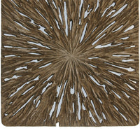 Square Rotten Wood Sandstone Wall Decor with Cut Out, Medium, Oak Brown - BM205822