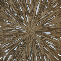 Rectangle Rotten Wood Sandstone Wall Decor with Cut Out, Medium, Oak Brown - BM205825