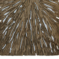 Rectangle Rotten Wood Sandstone Wall Decor with Cut Out, Medium, Oak Brown - BM205825