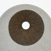 Round and Ribbed Double Layer Sandstone Wall Art, Medium, Brown and Gray - BM205828