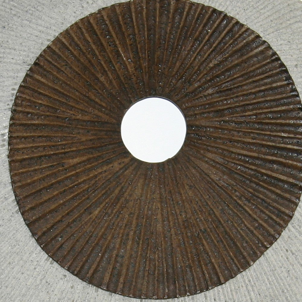 Round and Ribbed Double Layer Sandstone Wall Art, Medium, Brown and Gray - BM205828