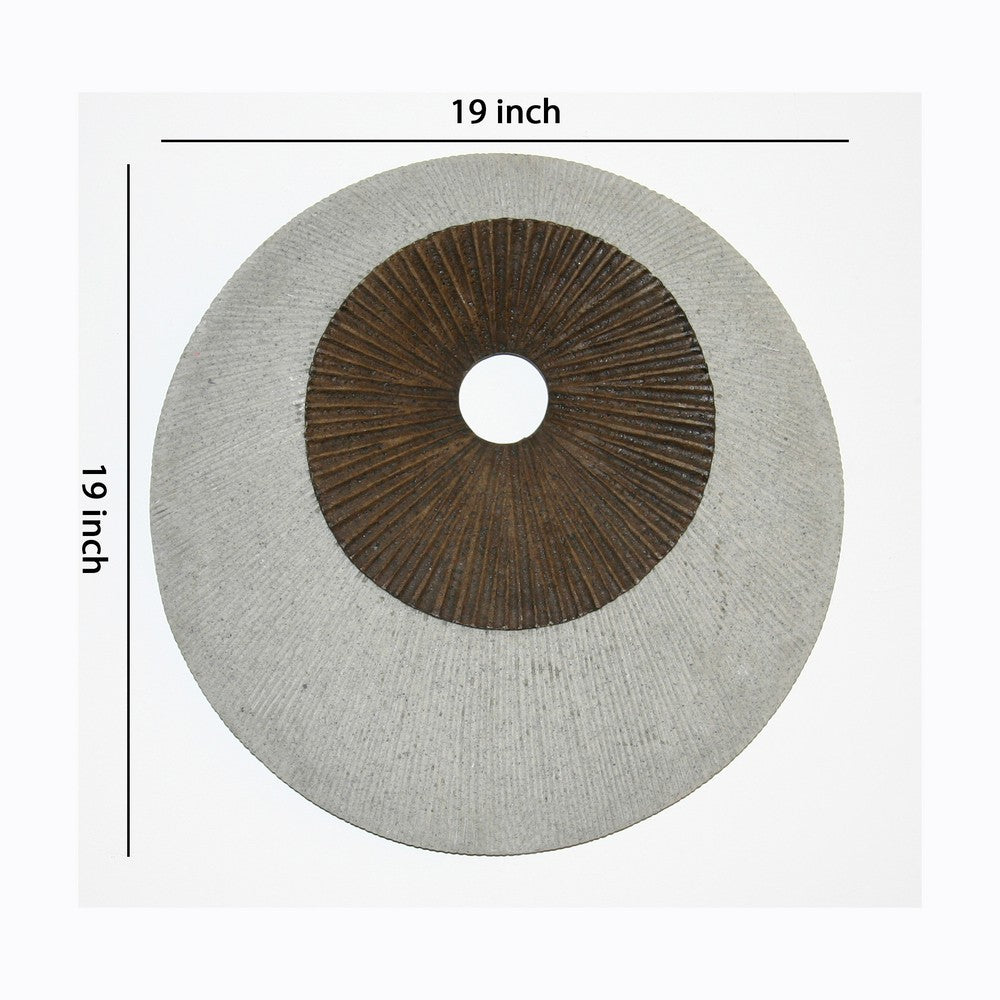 Round and Ribbed Double Layer Sandstone Wall Art, Medium, Brown and Gray - BM205828