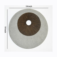 Round and Ribbed Double Layer Sandstone Wall Art, Medium, Brown and Gray - BM205828