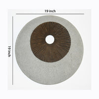 Round and Ribbed Double Layer Sandstone Wall Art, Medium, Brown and Gray - BM205828