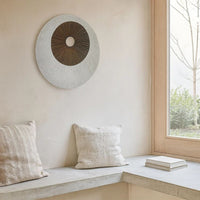 Round and Ribbed Double Layer Sandstone Wall Art, Medium, Brown and Gray - BM205828