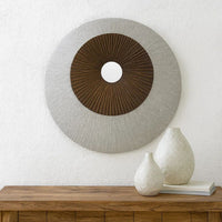 Round and Ribbed Double Layer Sandstone Wall Art, Medium, Brown and Gray - BM205828