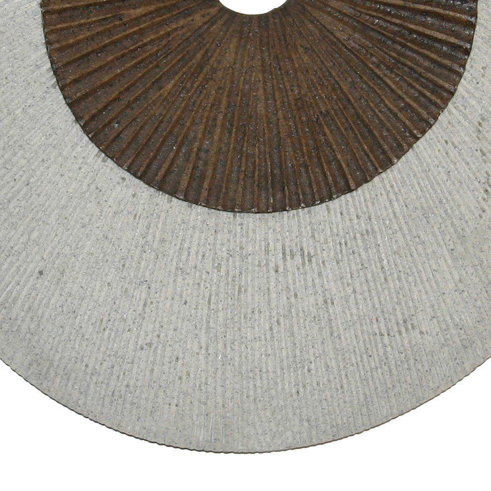 Round and Ribbed Double Layer Sandstone Wall Art, Large, Brown and Gray - BM205829