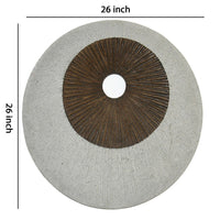Round and Ribbed Double Layer Sandstone Wall Art, Large, Brown and Gray - BM205829