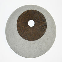 Round and Ribbed Double Layer Sandstone Wall Art, Large, Brown and Gray - BM205829