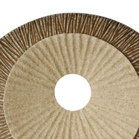 Round and Ribbed Double Layer Sandstone Wall Art, Large, Brown and Beige - BM205832