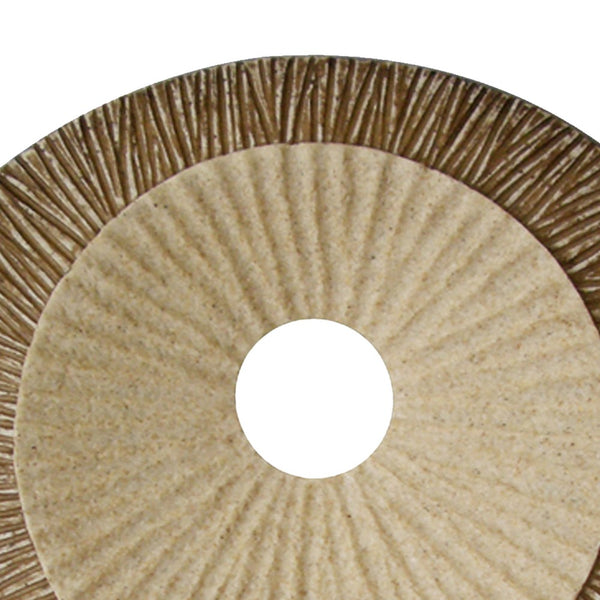 Round and Ribbed Double Layer Sandstone Wall Art, Large, Brown and Beige - BM205832