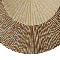 Round and Ribbed Double Layer Sandstone Wall Art, Large, Brown and Beige - BM205832