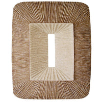 Rectangular Sandstone Wall Decor with Ribbed Details, Small, Brown and Beige - BM205839