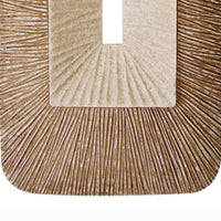 Rectangular Sandstone Wall Decor with Ribbed Details, Large, Brown and Beige - BM205840