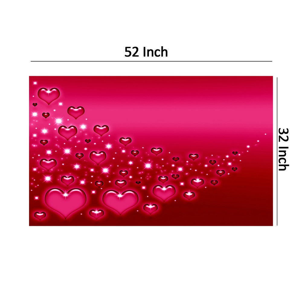Contemporary Valentine Themed Rectangle Shape Wall Art, Red - BM205842