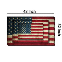 Rectangle 3 Tier Stacked Wall Art with US Flag Print, Multicolor - BM205846