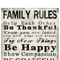 Rectangle Wall Art with Family Quotes Typography, Set of 2, Black and White - BM205849