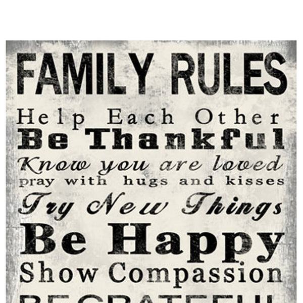 Rectangle Wall Art with Family Quotes Typography, Set of 2, Black and White - BM205849