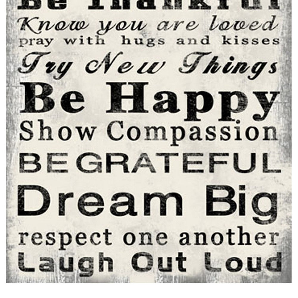 Rectangle Wall Art with Family Quotes Typography, Set of 2, Black and White - BM205849