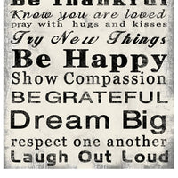 Rectangle Wall Art with Family Quotes Typography, Set of 2, Black and White - BM205849