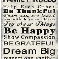 Rectangle Wall Art with Family Quotes Typography, Set of 2, Black and White - BM205849
