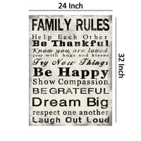 Rectangle Wall Art with Family Quotes Typography, Set of 2, Black and White - BM205849