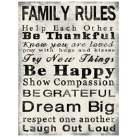 Rectangle Wall Art with Family Quotes Typography, Set of 2, Black and White - BM205849