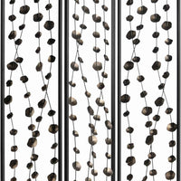 Transitional 3 Panel Metal Screen with Intricate Flower Design, Black - BM205892