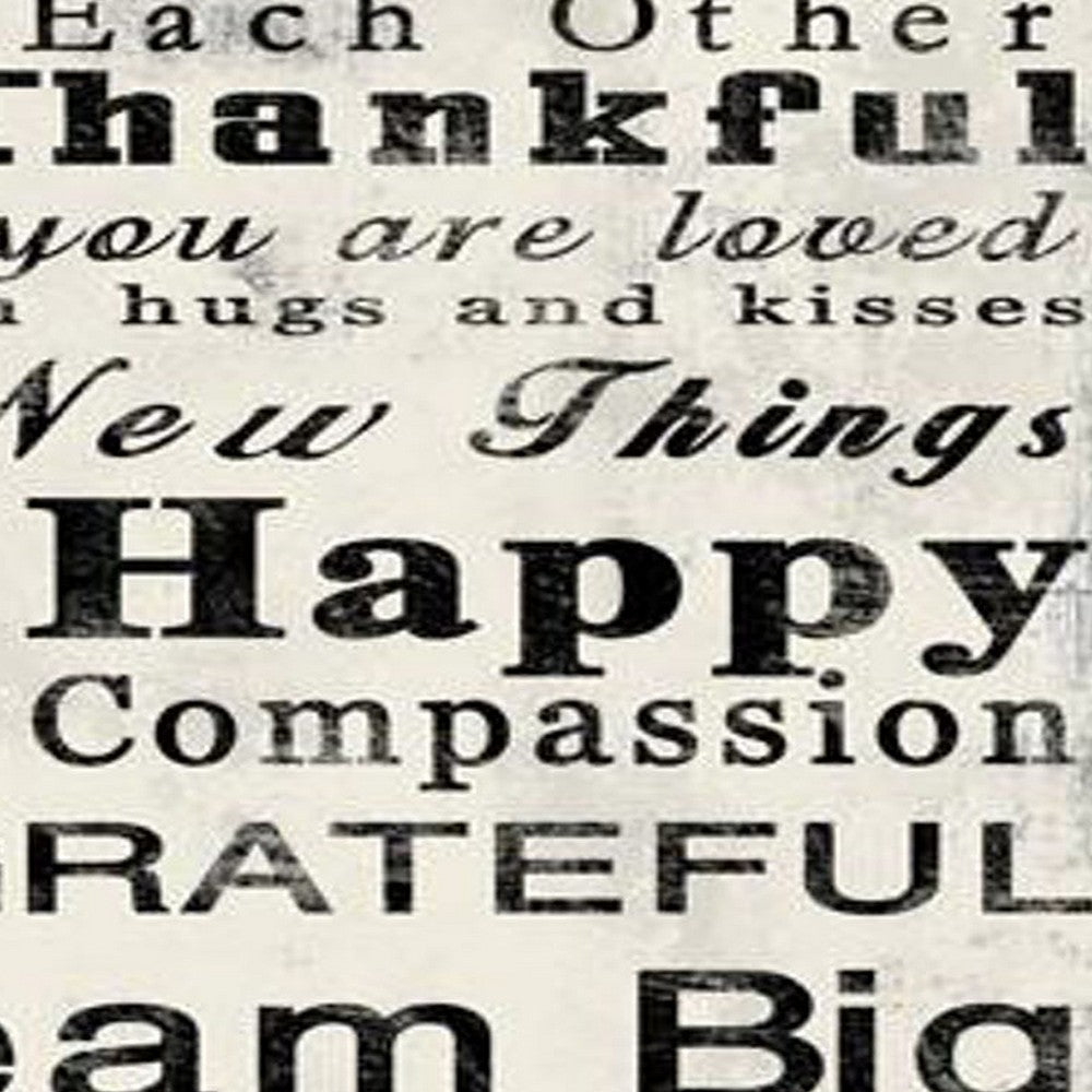 High Quality Canvas Print with Family Rules Quotes, Black & White - BM205899