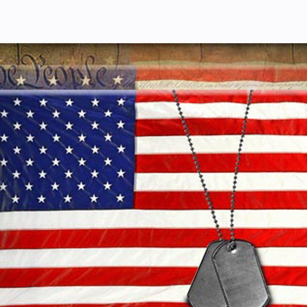 Canvas American Flag with Necklace Wall Print, Large, Multicolor - BM205900