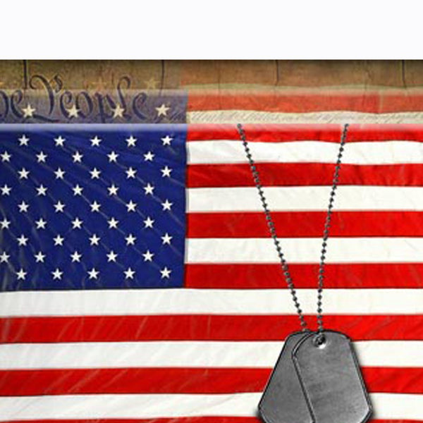Canvas American Flag with Necklace Wall Print, Large, Multicolor - BM205900