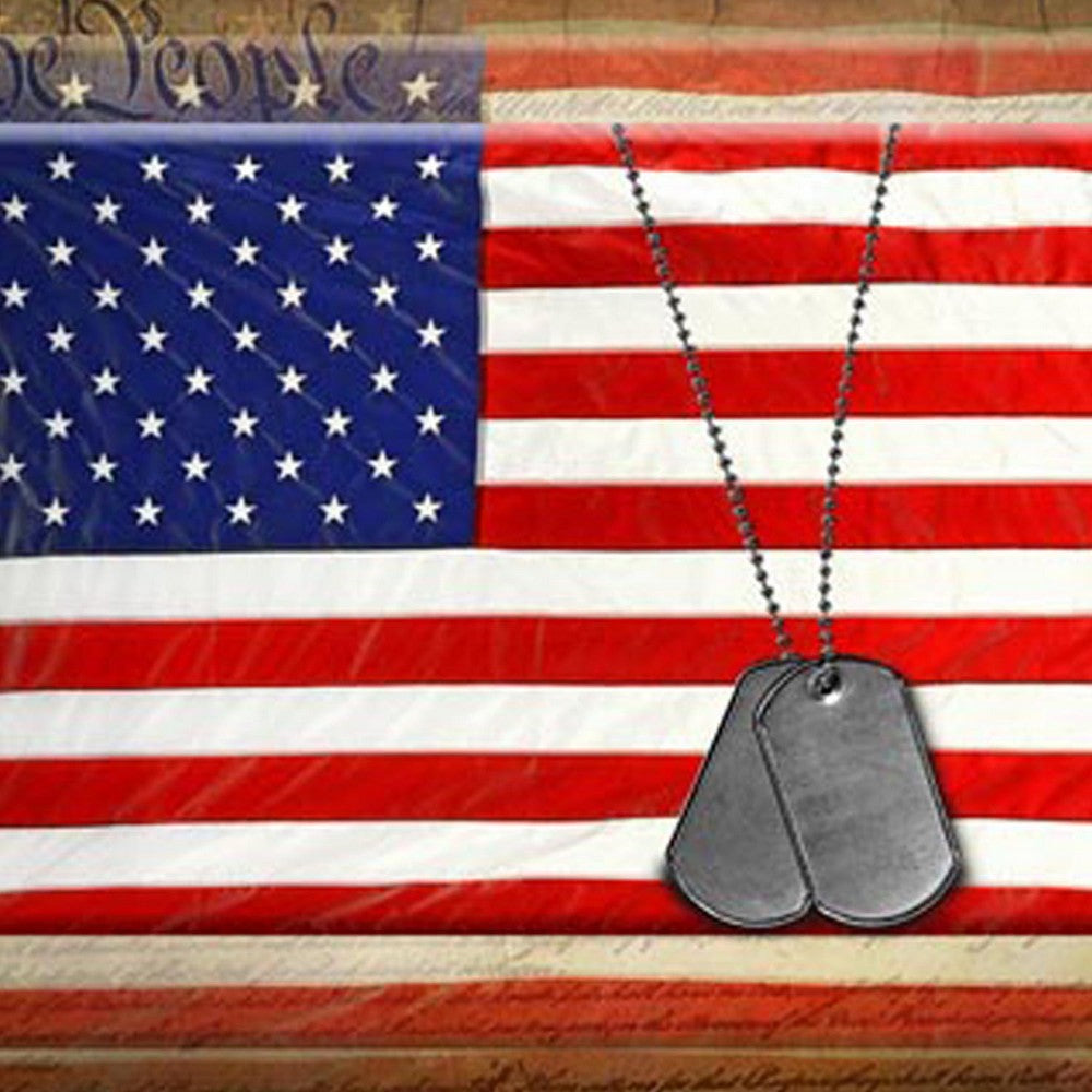 Canvas American Flag with Necklace Wall Print, Large, Multicolor - BM205900