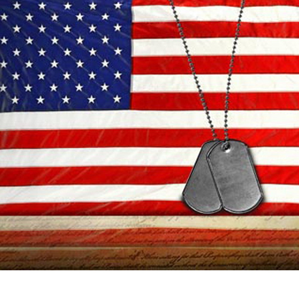 Canvas American Flag with Necklace Wall Print, Large, Multicolor - BM205900