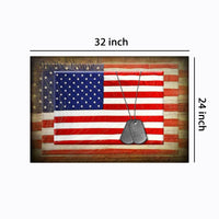 Canvas American Flag with Necklace Wall Print, Large, Multicolor - BM205900