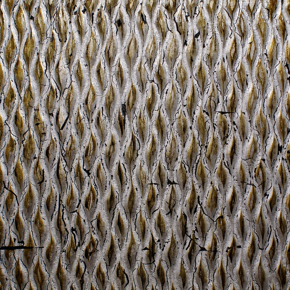 Modern Style Wooden Wall Decor with Patterned Carving, Small, Silver - BM205903