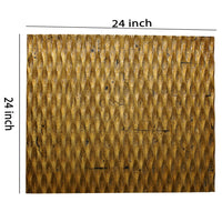 Modern Style Wooden Wall Decor with Patterned Carving, Small, Gold - BM205904