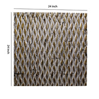 Modern Style Wooden Wall Decor with Patterned Carving, Large, Silver - BM205907