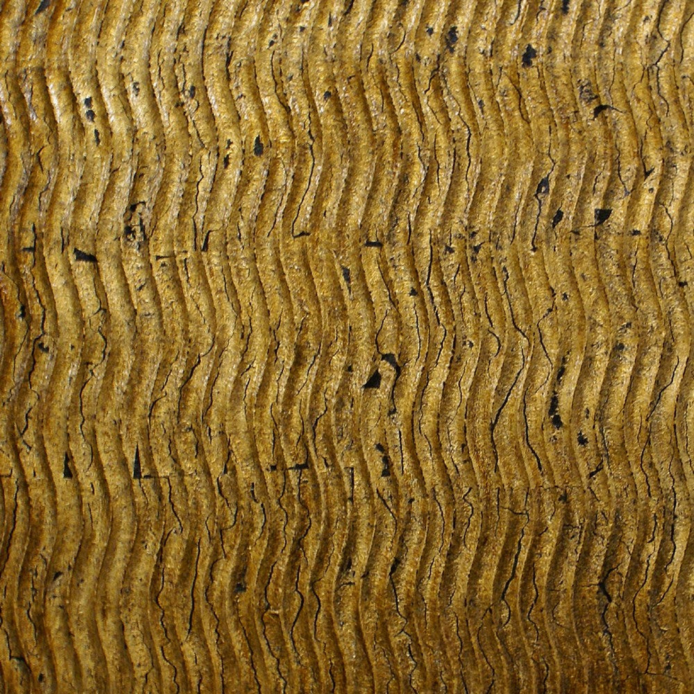 Modern Style Wood Wall Decor with Patterned Carving, Large, Gold & Brown - BM205910