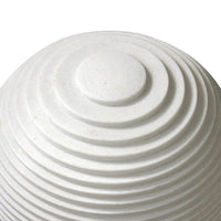 Contemporary Sandstone Polished Ball with Step Carved Lines, White - BM205919