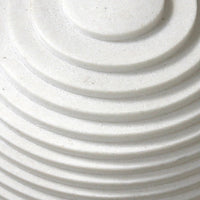 Contemporary Sandstone Polished Ball with Step Carved Lines, White - BM205919