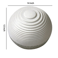 Contemporary Sandstone Polished Ball with Step Carved Lines, White - BM205919