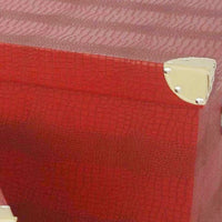 Storage Trunk with Textured Canvas Upholstery, Red and Gold, Set of 3 - BM205925