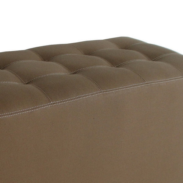 Classic Canvas Upholstered Bench with Button Tufting, Brown - BM205926