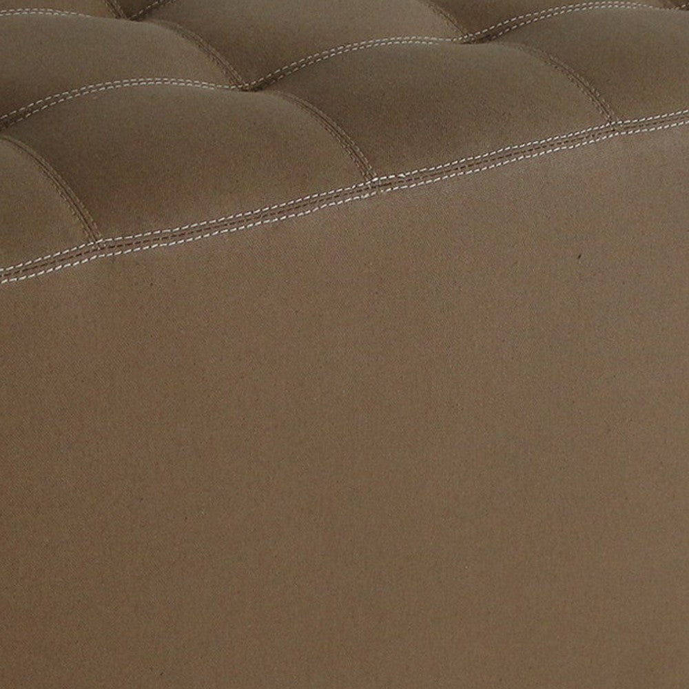 Classic Canvas Upholstered Bench with Button Tufting, Brown - BM205926