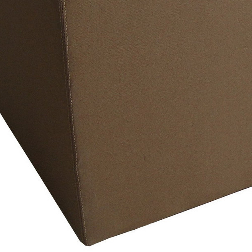 Classic Canvas Upholstered Bench with Button Tufting, Brown - BM205926