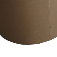 Fabric Upholstered Round Ottoman with Double Stitch Details, Brown - BM205927