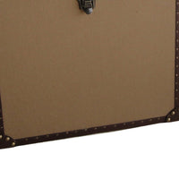 Fabric Upholstered Square Trunk with Nailhead Details, Brown, Set of 2 - BM205929